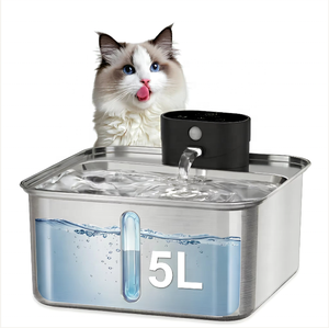 Batterie 5000mAh, 60 jours d'autonomie, acier inoxydable 304, fenêtre de niveau d'eau, capteur de mouvement, <span class=keywords><strong>fontaine</strong></span> à eau automatique sans fil pour chat et chien - Product Image 2