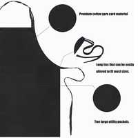 Tabliers de travail unisexes pour la cuisine et la restauration, pour hommes et femmes, avec poches, couleur noire unie, pour chef et serveur, logo personnalisé