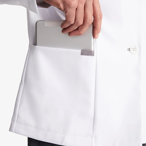 <span class=keywords><strong>Camice</strong></span> da laboratorio <span class=keywords><strong>bianco</strong></span> di vendita caldo di stile corto professionale dell'uniforme dell'ospedale di vendita caldo per il poliestere del cotone dei tessuti medici dell'ospedale - Product Image 5