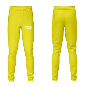 Custom Yellow Regular Fit <b>Trouser</b> Pant Cotton Fleece Apparel Manufacturing Sportswear From Pakistan - Product Image 1