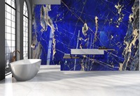 Dalles de marbre bleu vif naturel de luxe PerfectStone, décorations durables et brillantes, pierre de style exotique magnifique pour villa de luxe