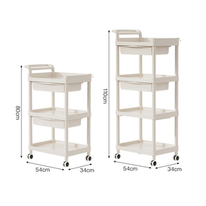 Chariot de rangement roulant blanc en promotion avec étagères et roues pour salle de bain, cuisine et salons de beauté - Product Image 5