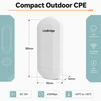 Pont sans fil extérieur 5.8G 450 Mbps 802.11ac IP65 avec antenne directionnelle double polarisation 8 dBi, portée 1 km, CPE point à point pour réseau CCTV