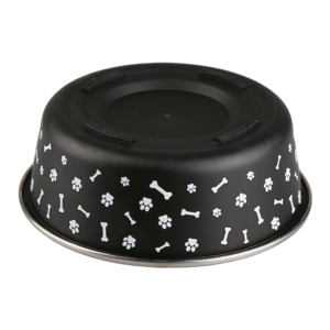 Tazón de Acero Inoxidable para Perros con Diseño de Huella Negra, Base Antideslizante Duradera, Tazón Moderno para Alimentar Perros y Gatos - Product Image 6