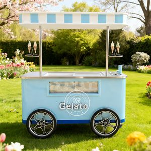 <span class=keywords><strong>Vans</strong></span> Hot Dog mobili Gelato Food Truck Push Cart Street Food Cart vetrina vetrina vetrina per gelateria - Product Image 5