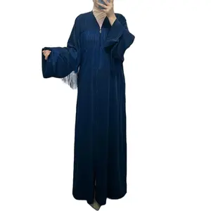 Meilleure vente gland épissage élégant fermeture éclair manches chauve-souris cardigan robe femmes musulmanes moyen-orient arabie burqa abaya cabaya