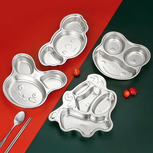 Plateau alimentaire <span class=keywords><strong>en</strong></span> acier inoxydable pour enfants, assiette de maternelle, bol alimentaire pour enfants, assiette à dîner compartimentée, vaisselle - Product Image 5