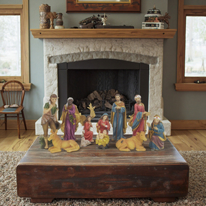 Set <span class=keywords><strong>Presepe</strong></span> Artigianale Ecologico HANDSOME con Angeli in Resina Dipinta, Scena della Natività con Gesù Bambino - Product Image 3