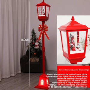 Adornos Navideños de Resina China con Forma de Farola, Luces Musicales con Efecto de Nieve, Copos de Nieve Flotantes para Escaparates de Centros Comerciales - Product Image 4