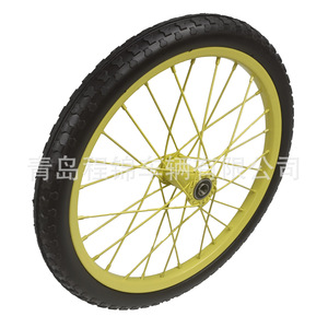 Pneus sans air en mousse PU jaunes Cheng Jin Vehicles 20x1,95 pouces pour chariots à main - Product Image 4