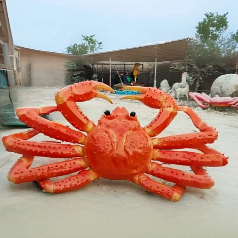 Glass fiber reinforced plastic crab sculpture Marine animal model Scenic spot welcoming image statue customization