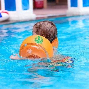 Brassard de natation pour enfants Swimbobo, épaissi, multicouche, avec airbag en PVC, gonflable, pour piscine et parc aquatique, couleur orange - Product Image 3