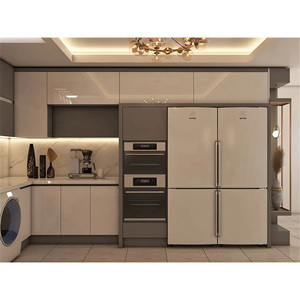 Gabinetes de Cocina Modernos Completos en Blanco Laminado de Alta Gama con Acabado de Lujo Estilo Cocina Italiana, Empaque Plano - Product Image 5