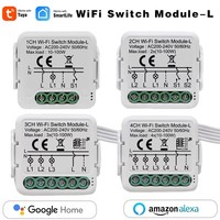Contrôleur de relais WiFi 1/2/3/4 canaux sans fil neutre, contrôle via l'application Tuya