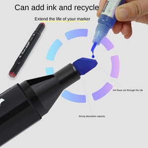 Logo personalizzato 24 colori penne penne a doppia punta all'ingrosso a buon mercato con punta penna ad acquerello Set <span class=keywords><strong>pennarello</strong></span> a doppia punta - Product Image 4