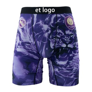 Boxer da Uomo a Vita Media Traspiranti Antibatterici con Stampa Geometrica e Logo in Tessuto Lavorato a Maglia, Modello Sportivo Esteso - Product Image 5