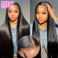 Perruque frontale HD sans colle, lisse, 13x6, pré-épilée, en cheveux humains naturels péruviens Remy, avec baby hair