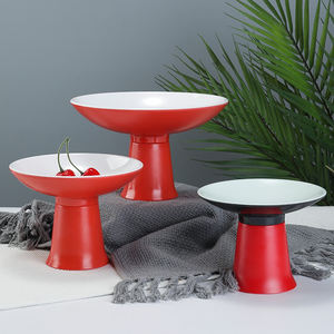 Style chinois haut <span class=keywords><strong>pied</strong></span> mélamine Restaurant hôtel assiettes en plastique fête gâteau Dessert plats assiettes de fruits secs - Product Image 3
