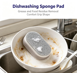 Gray White Thickened Dishwashing <b>Sponge</b> Scouring Pad Kitchen Use for Cleaning Household Pots Silver Spray Kitchen <b>Sponge</b> - Product Image 3