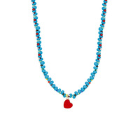 Collier tendance pour femme en plastique plaqué or avec chaîne de clavicule en forme de cœur