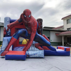 Tùy chỉnh <span class=keywords><strong>Inflatable</strong></span> Spider-Man nảy lâu đài với Slide cho trẻ em ngoài trời Spider-Man lâu đài với Blower - Product Image 2