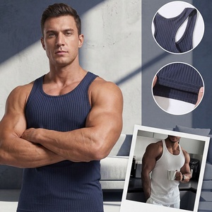 Débardeurs côtelés pour hommes grandes tailles, T-shirts de sport <span class=keywords><strong>sans</strong></span> manches en maille, sous-vêtements de gym, gilets de musculation 5XL, vêtements de fitness, tees de golf - Product Image 6