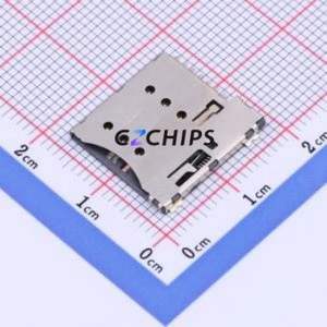 XKSIM-002-P7 SIM Card Connector SMD Connector Self-Return Type Micro SIM Card Card Holder 1.35mm - Product Image 1