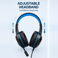 Mikrofon Headset Gaming RGB Driver 50mm Tanpa Peredam Kebisingan Tahan Air IPX-4 Pengisian Daya Tipe-C Headband Dapat Disesuaikan 5-10 Jam