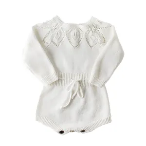 Прямая Заводская поставка, Хлопковый вязаный крючком свитер, детская одежда, комбинезон для новорожденных