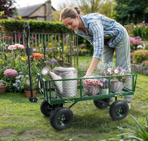 Chariot à roues avec roues en PU, roues pneumatiques pour utilisation dans les jardins et les fermes, structure fermée, roues anti-crevaison - Product Image 5