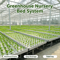 Serre agricole multi-travées Hangdi Tidal Seedbed - Structure stable en alliage d'aluminium galvanisé à chaud pour fleurs et légumes