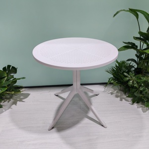 Ronde eettafel voor buiten, ronde plastic eettafel in Scandinavische stijl, draagbare holle salontafel voor kleine appartementen - Product Image 4
