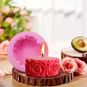 Rose Heart Silicone Mold Pink Fondant Cake Decorating Mold DIY Chocolate Candle Molds - Product Image 2