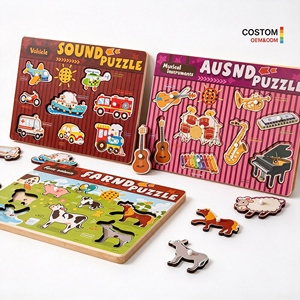 Montessori in legno 3D cartone animato musica Pegged puzzle <span class=keywords><strong>giochi</strong></span> da tavolo per lo sviluppo sensoriale dell'autismo educativo precoce per i bambini - Product Image 2
