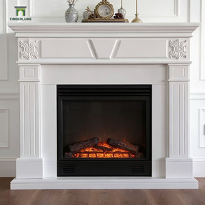 <span class=keywords><strong>Chimenea</strong></span> Moderna de Estilo Vintage con Repisa de Madera, Estilo Americano y Australiano, Independiente, Fácil Instalación - Product Image 4