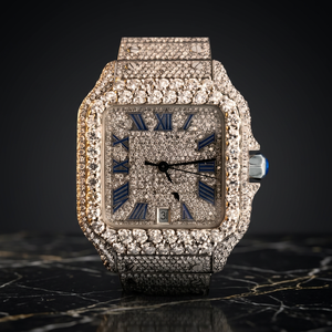 Montre de luxe mécanique carrée pour homme en acier inoxydable avec boîtier, cadran en verre, moissanite, résistance à l'eau 10 bars, lunette et fermoir de bracelet - Product Image 3