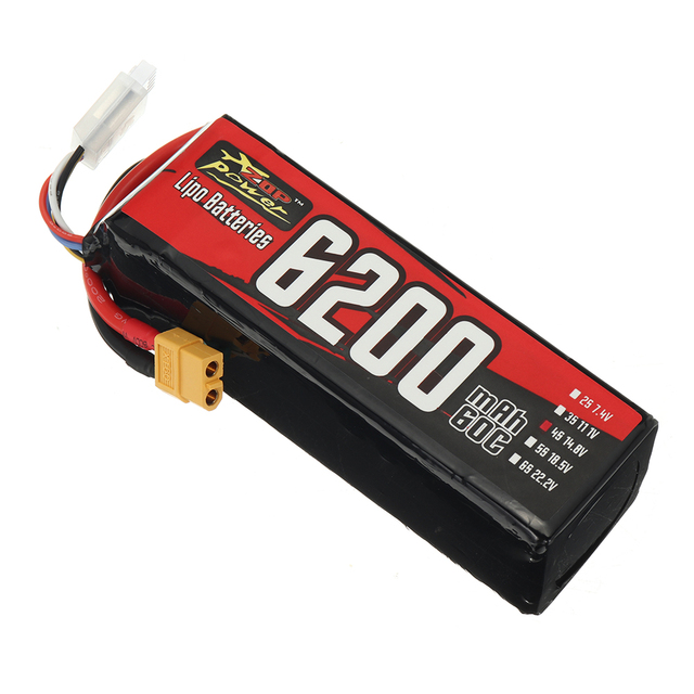 Long Cycle Life Drone Lipo Battery 4s 6200mah 6500mah 30c 60C RC Car Airplane Polymer Battery