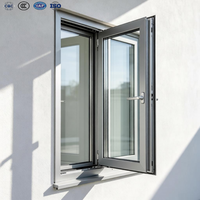 Ventana Abatible de Aluminio con Doble Acristalamiento Templado, Resistente a Huracanes, Personalizada, con Sistema de Apertura Deslizante