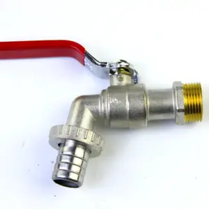 Babero de latón para baño y cocina, rosca macho, Conector de grifo de agua para jardín, proveedor de válvula, 1/2