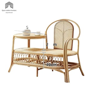 Modern Single Rattan Leisure <b>Chair</b> with Integrated Coffee Table and Tilting for Living Room and Balcony Home Furniture - Product Image 5