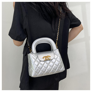 Tốt Nhất Bán Kết Cấu Kim Cương Lưới Chuỗi Túi Xách Túi Dame Nữ 2025 Mới Thời Trang Vai Giản Dị Túi Crossbody - Product Image 2
