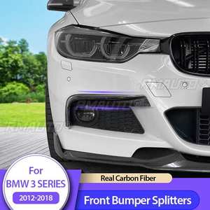 2 Piezas para BMW Serie 3 320/328/330/F30/F35 MAD 2012-2018, Alerones Delanteros de Fibra de Carbono Real, Divisores de Parachoques, Aletas, Spoiler, Molduras - Product Image 1