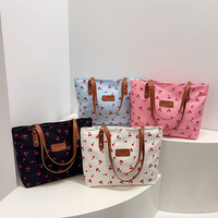 Mode-schoudertas met portemonnee Grote capaciteit draagtas voor dames Trendy handtas met fruitpatroon