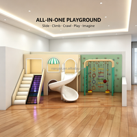 Structure de jeu intérieure personnalisée pour enfants, maison de jeu souple avec toboggan, mur d'escalade et parcours d'obstacles pour centre commercial, école maternelle et café-jeux
