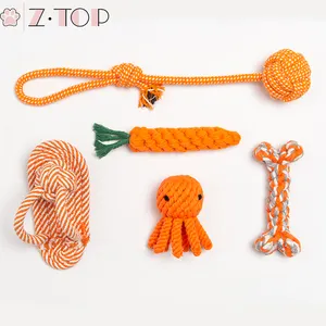 Custom durable cat pet dog chew toy bite resistant grinding cotton rope squeaky cute dog toy