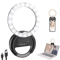 Soldes Exceptionnelles : Mini Anneau Lumineux Bicolore Rechargeable USB-C à Clipser pour Téléphone, Idéal pour les Appels Vidéo, le Streaming en Direct et le Maquillage