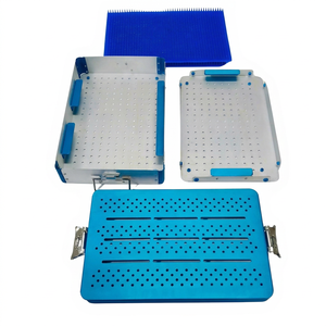 Bandeja de Esterilización de Aleación de Aluminio de Grado Médico con Certificación CE de RAICES Enterprises, con Tapete de Silicona para Instrumentos Quirúrgicos, Manual - Product Image 1