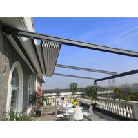 Auvent en alliage d'aluminium motorisé avec télécommande, pergola à lames orientables, gazebo, pavillon, protection solaire, imperméable, durable, anti-corrosion