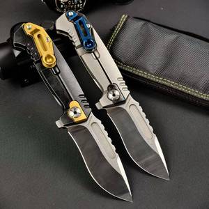 Nouveau modèle de couteau pliant en acier D2 de qualité supérieure, manche en titane TC4, usiné CNC, anodisé, couteau de poche tactique pour le camping en plein air, outil EDC - Product Image 4