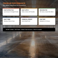 Revêtement de sol époxy haute brillance pour intérieur, résistant à l'usure, idéal pour centres commerciaux, garages, usines et sols en béton.